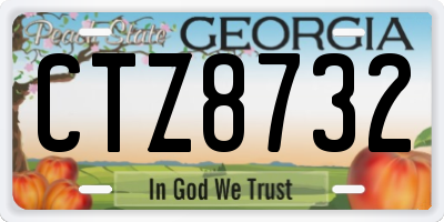 GA license plate CTZ8732