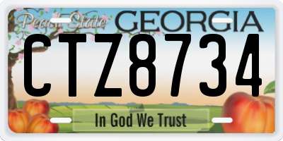 GA license plate CTZ8734