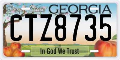 GA license plate CTZ8735