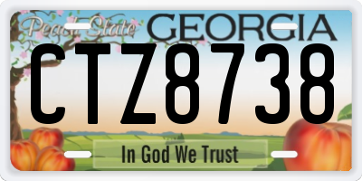 GA license plate CTZ8738