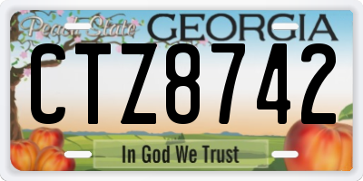 GA license plate CTZ8742