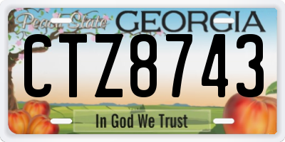 GA license plate CTZ8743