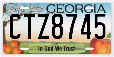 GA license plate CTZ8745
