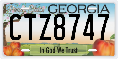 GA license plate CTZ8747