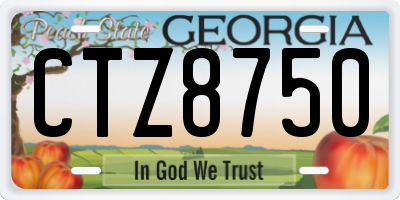 GA license plate CTZ8750