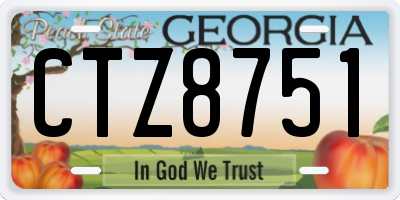 GA license plate CTZ8751