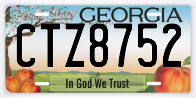 GA license plate CTZ8752