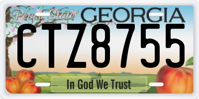GA license plate CTZ8755