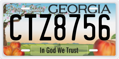 GA license plate CTZ8756