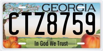 GA license plate CTZ8759
