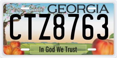 GA license plate CTZ8763