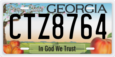 GA license plate CTZ8764