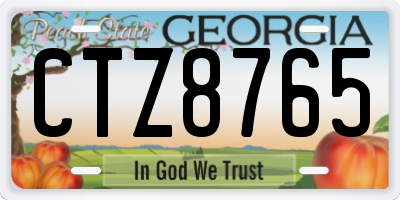 GA license plate CTZ8765
