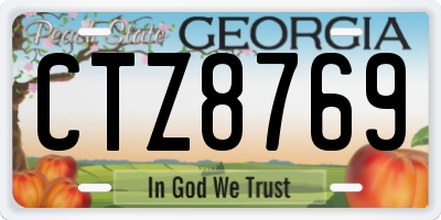 GA license plate CTZ8769