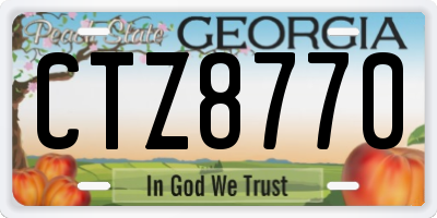 GA license plate CTZ8770