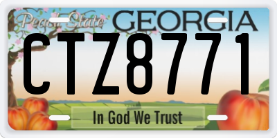GA license plate CTZ8771