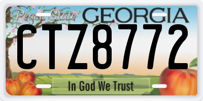 GA license plate CTZ8772