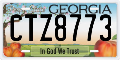 GA license plate CTZ8773