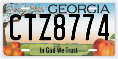 GA license plate CTZ8774