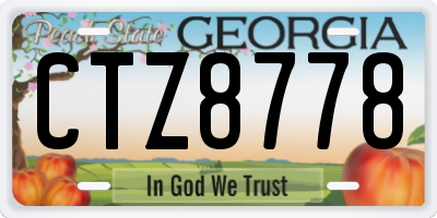 GA license plate CTZ8778