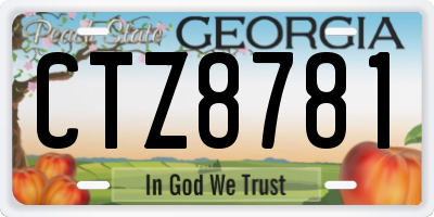 GA license plate CTZ8781