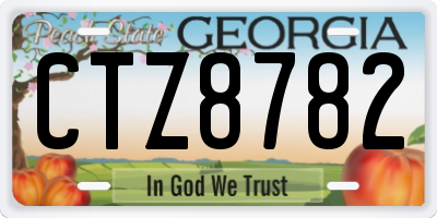 GA license plate CTZ8782