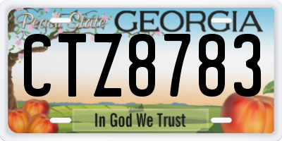 GA license plate CTZ8783