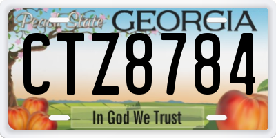 GA license plate CTZ8784