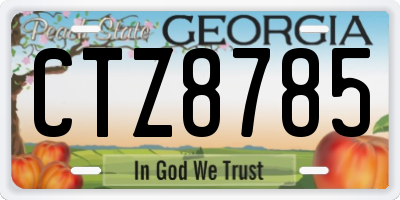 GA license plate CTZ8785