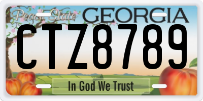 GA license plate CTZ8789