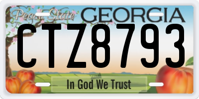GA license plate CTZ8793