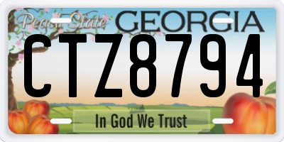 GA license plate CTZ8794