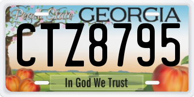 GA license plate CTZ8795