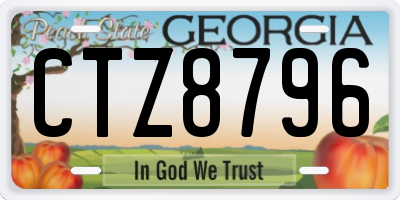 GA license plate CTZ8796