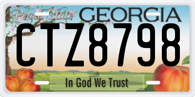 GA license plate CTZ8798