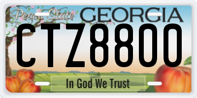 GA license plate CTZ8800