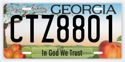 GA license plate CTZ8801