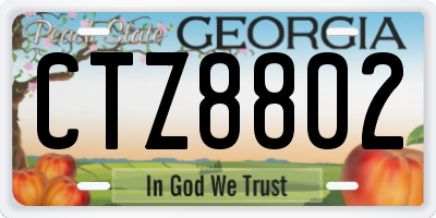 GA license plate CTZ8802