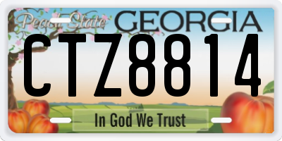 GA license plate CTZ8814