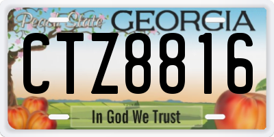 GA license plate CTZ8816