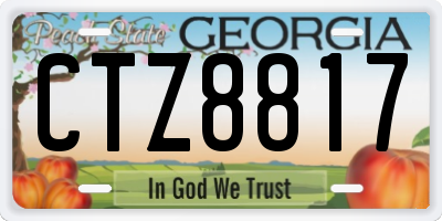 GA license plate CTZ8817