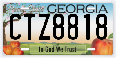 GA license plate CTZ8818