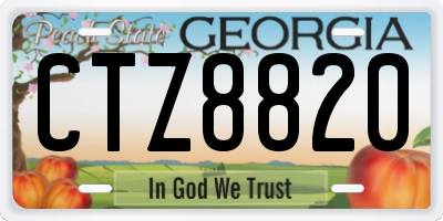 GA license plate CTZ8820
