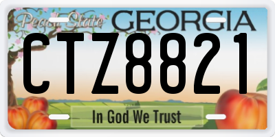GA license plate CTZ8821