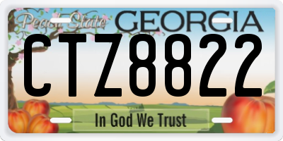 GA license plate CTZ8822