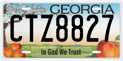 GA license plate CTZ8827