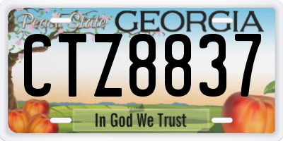 GA license plate CTZ8837