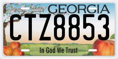 GA license plate CTZ8853