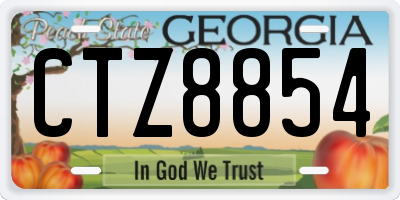 GA license plate CTZ8854