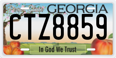 GA license plate CTZ8859